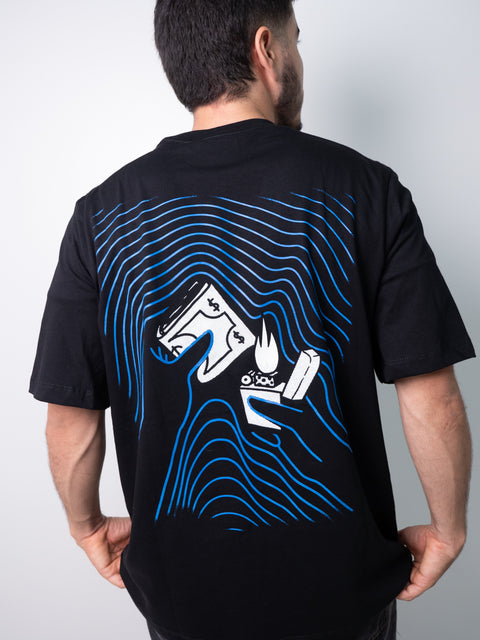 Camiseta Dinero A fuego Azul